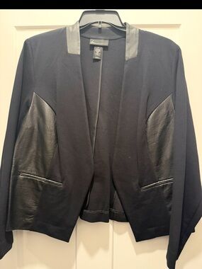 Lane Bryant Faux Leather Collarless Jacket size 20